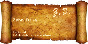 Zahn Dina névjegykártya